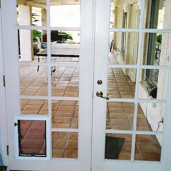 Cat flap in french doors shop